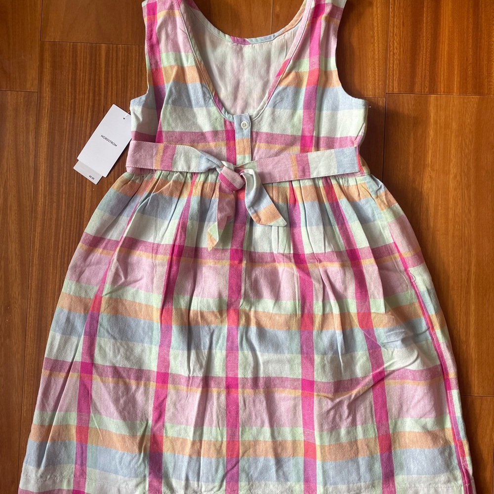 Nordstrom Colorful Pastel Plaid Kids Dress
